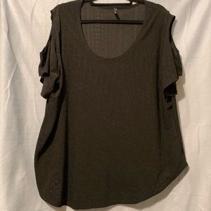 Cold shouldered black top with cut out detailing